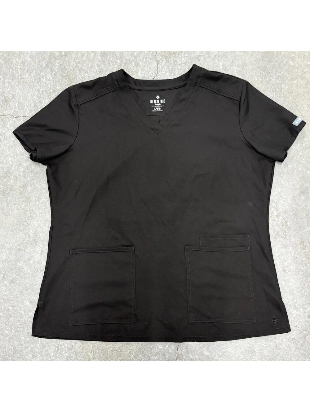 Med Couture Plain Black Scrub Top